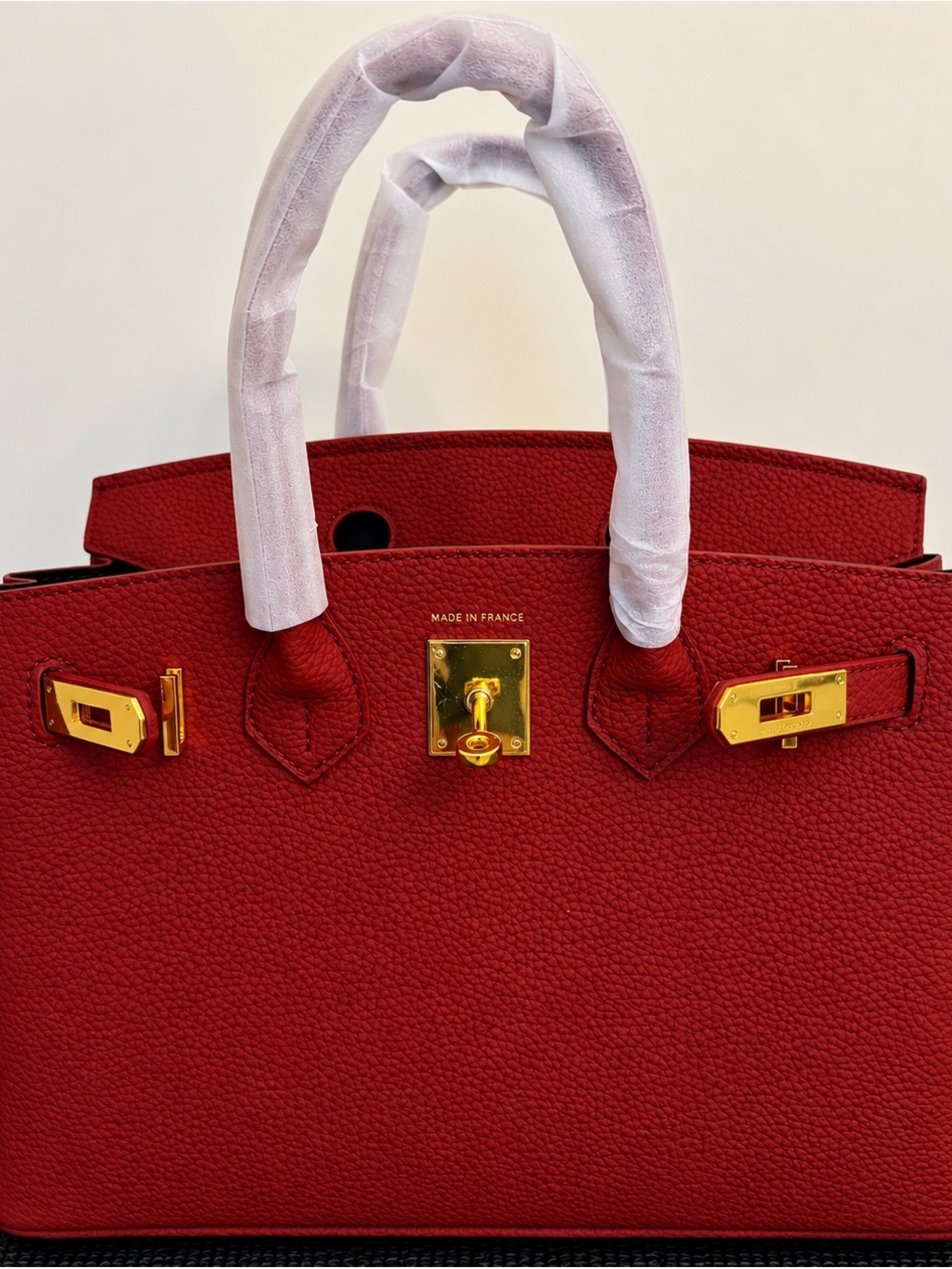 Classic Dark Red Leather Structured Top-Handle Hand Bag - Picture 2 of 9